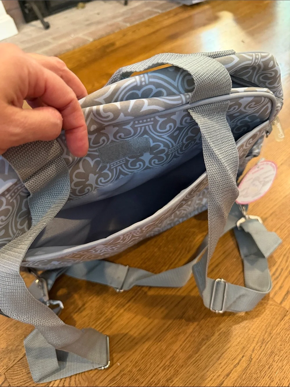 Bumble Brittany Diaper Bag Blue Filigree